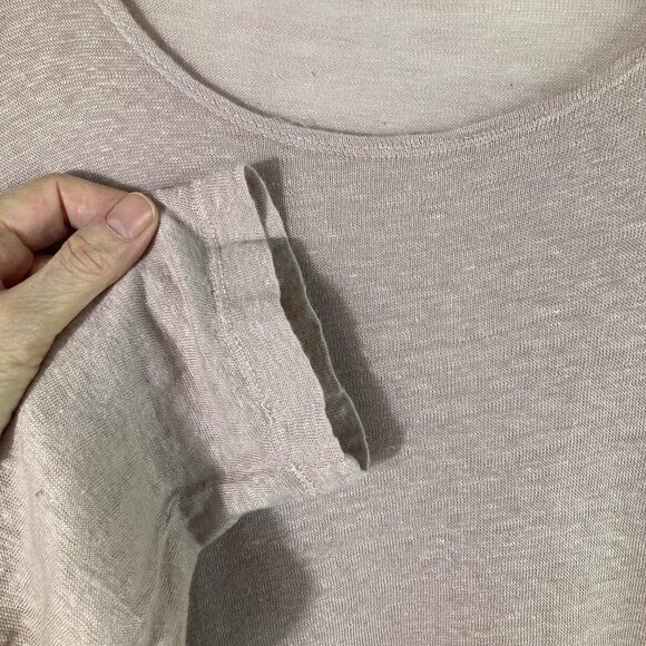 Absolutely Abigails Linen Lagenlook Tunic XL Asymmetrical Dusty Pink Linen - Picture 4 of 9